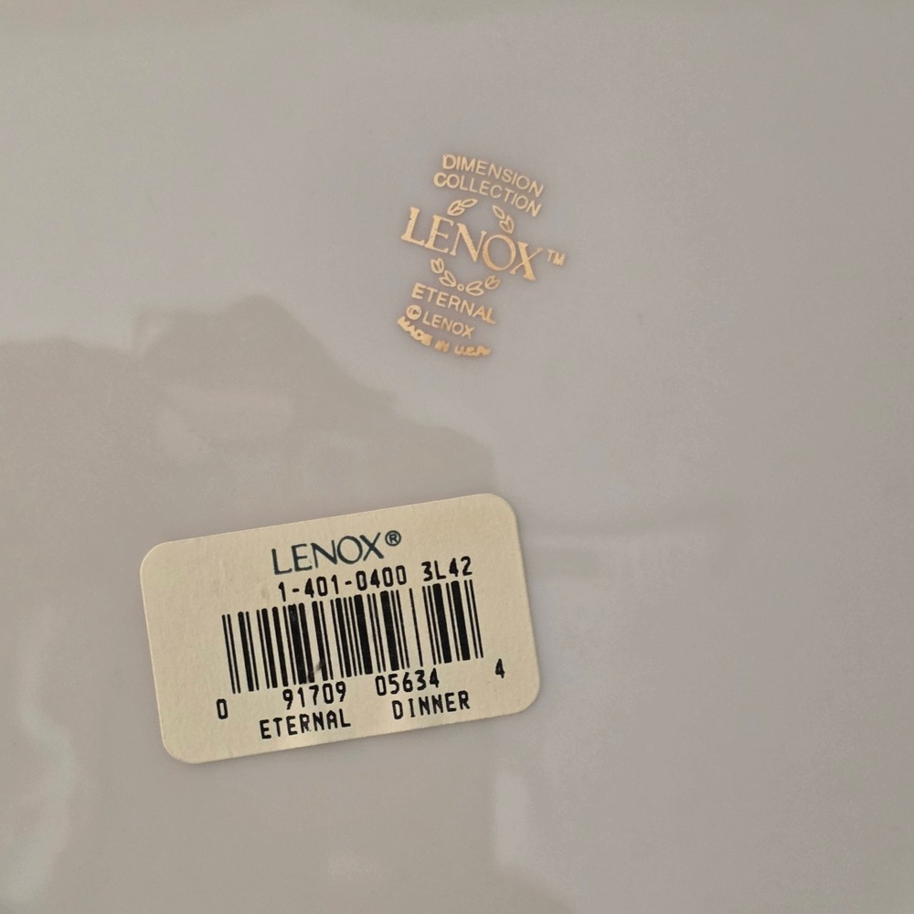 NEW Lenox Eternal Dinner Plates Set of 2 Ivory Gold Trim Dimension Collection - Picture 5 of 8